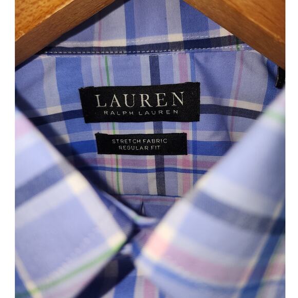 Lauren Ralph Lauren Men’s Plaid Button-Down Shirt Regular Fit Size 15 32/33 M - Picture 3 of 8